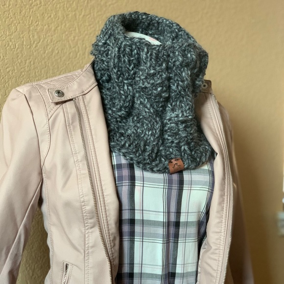 🧣Stylish & cozy knit cowl scarf.Wool/acrylic yarn.Hand knit.Colors available ♥️ - Picture 11 of 14